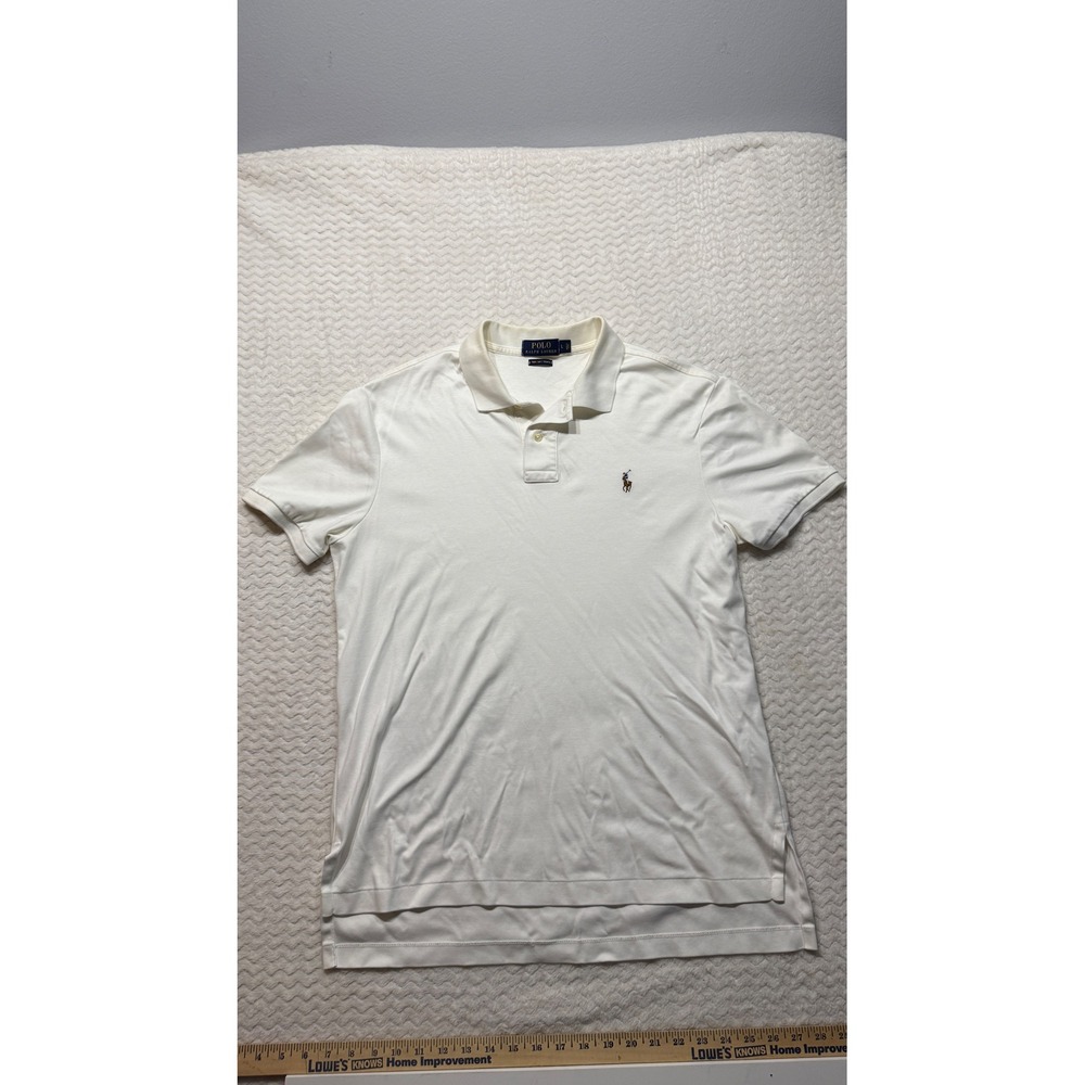Polo Ralph Lauren Mens Pima Soft Touch Polo Shirt Cream White Large 4293